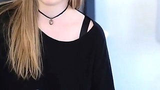 Two light-haired and ebony top stepdaughter gals enjoy a