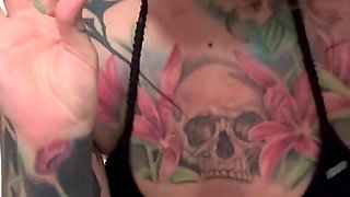 Hairy Giantess in a Bikini Sneezes on the Tiny Man.