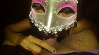 I Give My Friend a Blowjob and Leave His Penis with a Lot of Pink Lipstick and He Cums in My Mouth with a Lot of Semen