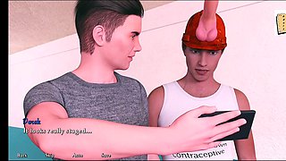 Steamy shower session with a sexy visual novel featuring busty babes