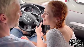 Lucianna Takes a Huge Cock in the Car - Teen Blowjob & Doggystyle