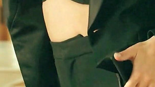 Busty Brunette Simone in Black Lingerie