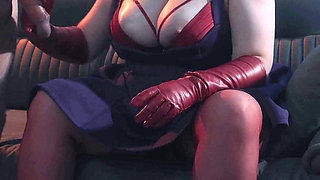 Spitting Blowjob Smoking MILF - Dominant Bitch in Glasses & Leather Gloves Edges & Bites Cock