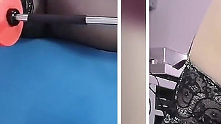 Big Dildo Anal Masturbation on the Fucking Machine