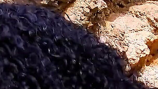 Skinny teen Penelope fucked in the ass by step dad on the beach