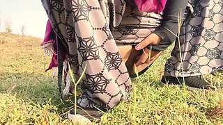 Indian Village Aunty Shows Her Pussy and Boobs Outdoor and Fucked by Her Nephew