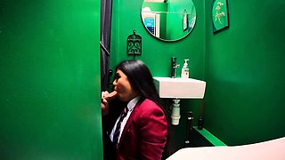 Glory hole blonde blowjob slut double facial