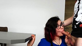 Teen Role-Playing as Nerdy Nurse Gets Rough Throat-Fuck and