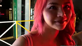 Big tits Thai teen really gets into it