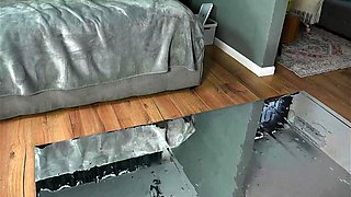 Pissing masturbating babe solo toy play