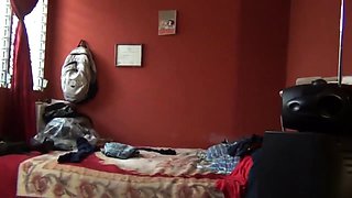 Crossdresser in Nylon Skirt Jerks Off