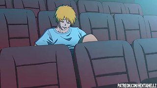 Makima Got Excited From Public Sex In The Cinema - Hentai Anime