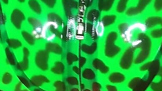 I Seduce You with My Glossy Green Minty Lips and Kisses and Shiny Latex