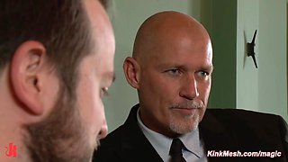 Coworker gags and ties up and fucks bosomy colleague