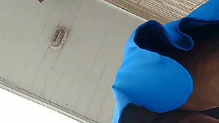 Leave my cell phone recording my stepmom while cleaning the sidewalk in public.