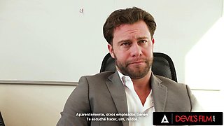 Boss Pounds Office Vixen Jesse Ponys Pretty Ass Hard Before Drenching Her Face in Thick Cumshot