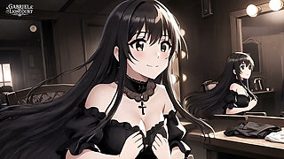 Goth Girl Fan Fucks Rockstar Backstage  - Hentai