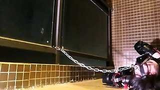 The Mask Man Femboy Puppy Balcony Training Steel Hook Gag