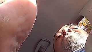 Backseat Driver Gets Her Toes N Soles Sucked on with Giving the Driver a Long Toejob