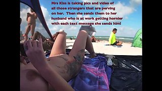 Nude Beach Voyeur: Blonde Wife Kandii Kiss Watches Men Jerk Off in Public POV