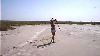 Katana on the Elton salt lake