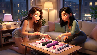 Best Friends Surrender to Secret Desires in the Empty Supermarket Under Moonlight Shadows (AI generated)