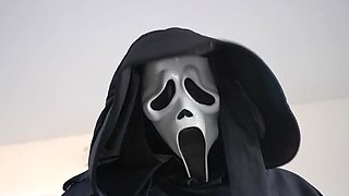 The college girl gets a Halloween visit - for her lovely butt.