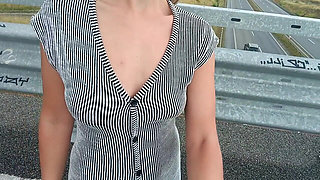 Masturbation Completely Naked on the Street Gives the Driver Happiness