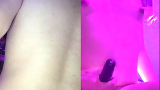Trans girl is recorded from two different angles
