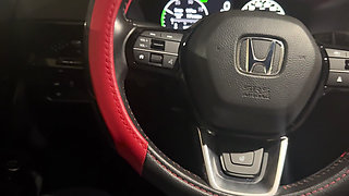 I suck his warm cock in public parking, while snowing