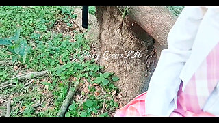 Student Viral, Risky Fucked at the Forest Outdoor Creampie