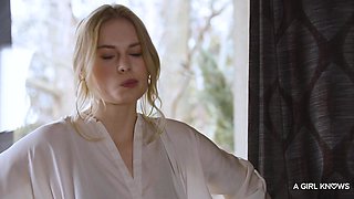 Alluring blonde brunette explore passionate lesbian threesome with intense vibrator desire