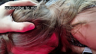 Stepsister Gives Stepbrother His First Blowjob in the Car POV