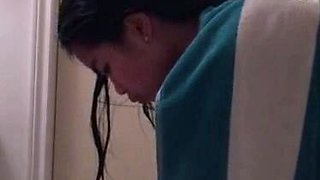 Filipina college gf Zoie wet from the shower