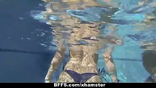 Bffs - lesbo sex pool fest!
