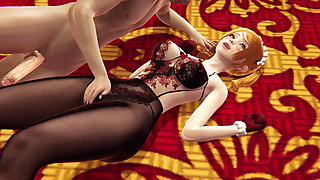 Holiday Bunny Hentai: Hot Christmas Cosplay in Pantyhose, G-Spot Stimulation, Fingering, and Double Hole Vibrators Happy Squirt