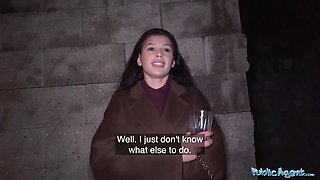 Lonely fest lady sneaks off for casting - public agent