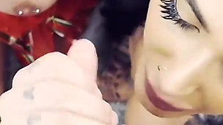 Tattooed MILFs Share Lucky Stud in Christmas Threesome