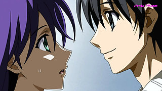 Naoki Watched On as Maho Rode Kamijou's Cock To Orgasm ( Hentai )