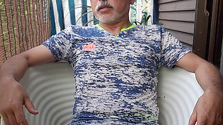 Masturbating on the Balcony