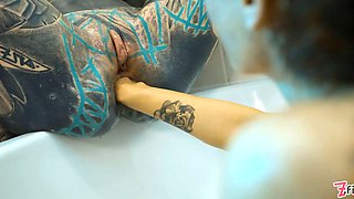 Insane fisting sesh in tub - prolapse, intense squirt & ass-to-mouth