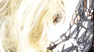 Masturbation with Vibrating Licking Tongue Toy Fisting Squirting Blonde MILF Real Homemade