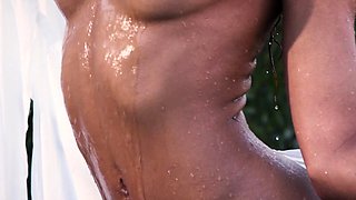 Curly black girl passion posing action