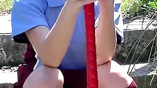 Hockey Stick Jerk off Featuring Chloe Toy