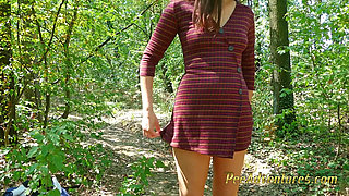 Changing outdoor and desperate to pee