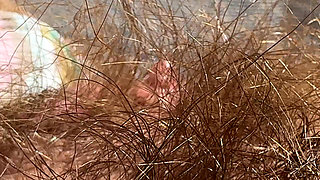 Amateur Hairy Girl Mastubates in Closeup with Huge Clit