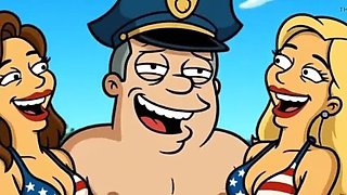 Beach Bitch 2: Marge Simpson Cartoon Parody Filled with Cum