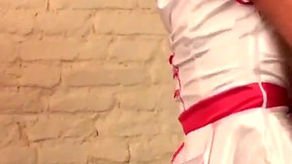 Anna Akinfeev fucks her pussy and anus alone with sex toys