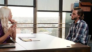 Naughty America - London River gets bent over desk and