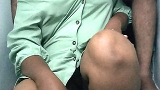 Chubby Aunty Foreplay Moaning at Steps